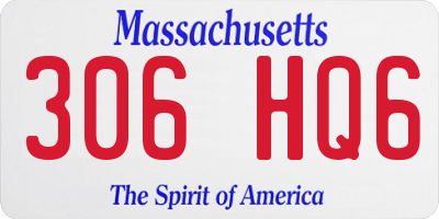 MA license plate 306HQ6