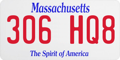MA license plate 306HQ8