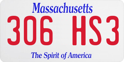 MA license plate 306HS3