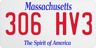 MA license plate 306HV3