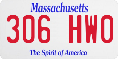 MA license plate 306HW0