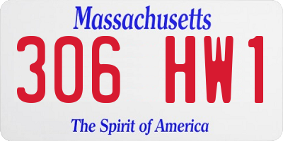 MA license plate 306HW1