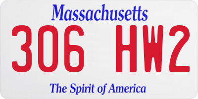 MA license plate 306HW2