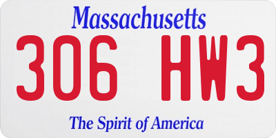 MA license plate 306HW3