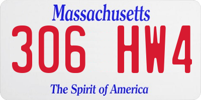 MA license plate 306HW4