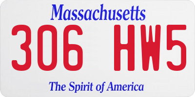 MA license plate 306HW5