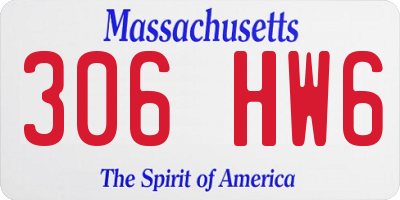 MA license plate 306HW6