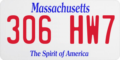 MA license plate 306HW7