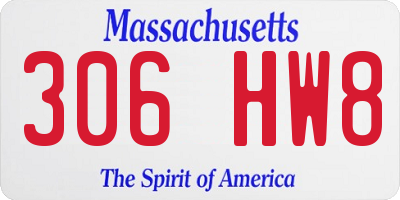 MA license plate 306HW8