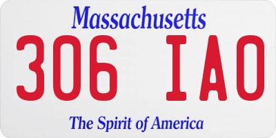 MA license plate 306IA0