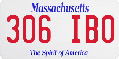 MA license plate 306IB0