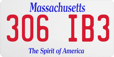 MA license plate 306IB3