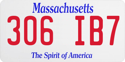 MA license plate 306IB7