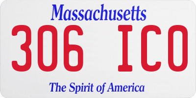MA license plate 306IC0