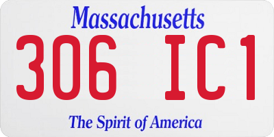 MA license plate 306IC1