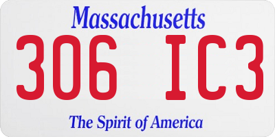 MA license plate 306IC3