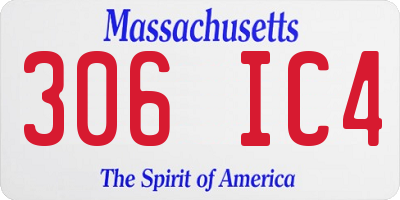 MA license plate 306IC4