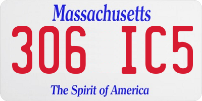 MA license plate 306IC5
