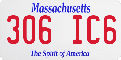 MA license plate 306IC6