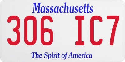 MA license plate 306IC7