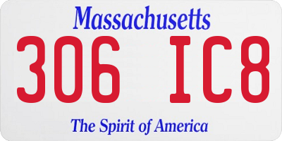 MA license plate 306IC8