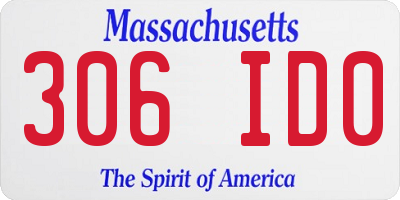 MA license plate 306ID0