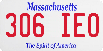 MA license plate 306IE0