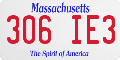 MA license plate 306IE3