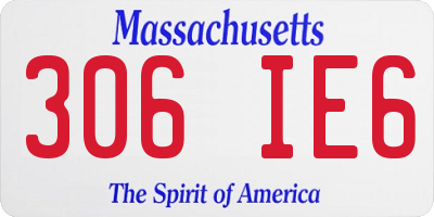 MA license plate 306IE6