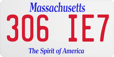 MA license plate 306IE7