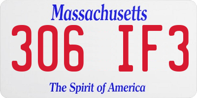 MA license plate 306IF3