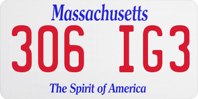 MA license plate 306IG3