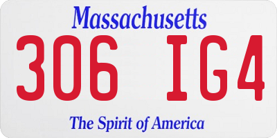 MA license plate 306IG4