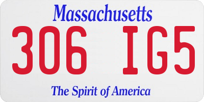 MA license plate 306IG5