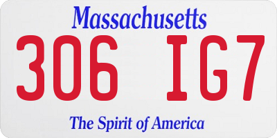 MA license plate 306IG7