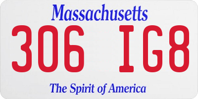 MA license plate 306IG8