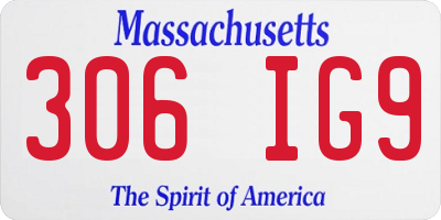 MA license plate 306IG9