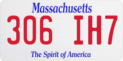 MA license plate 306IH7