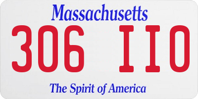 MA license plate 306II0