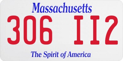MA license plate 306II2