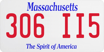 MA license plate 306II5