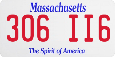MA license plate 306II6