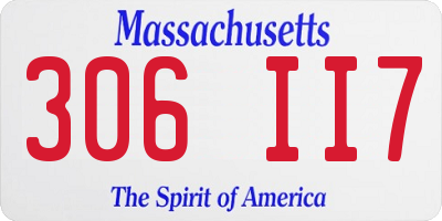 MA license plate 306II7