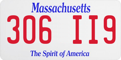 MA license plate 306II9