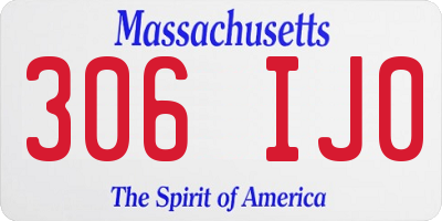 MA license plate 306IJ0