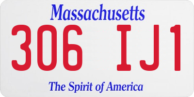 MA license plate 306IJ1
