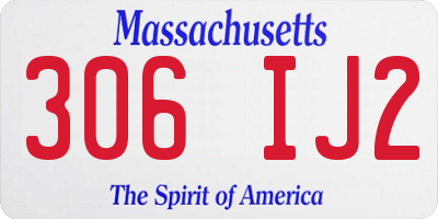 MA license plate 306IJ2