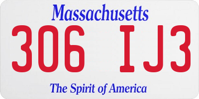 MA license plate 306IJ3