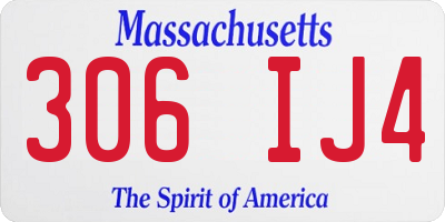 MA license plate 306IJ4