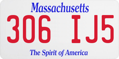 MA license plate 306IJ5